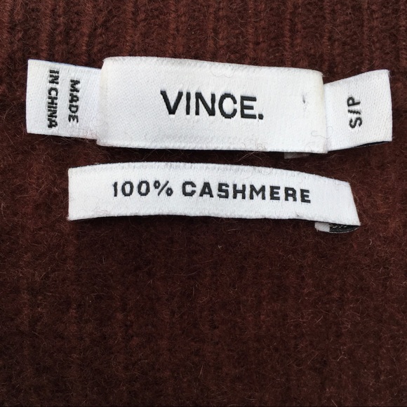 Vince 100% cashmere crew neck sweater in chocolate brown size small - Picture 10 of 13